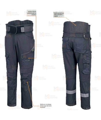 Pantalón DX4 con sujeción de columna, abdomen y espalda color negro
