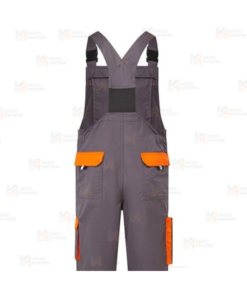 Peto laboral bicolor muy resistente color gris y naranja
