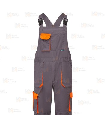 Peto laboral bicolor muy resistente color gris y naranja