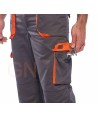 Peto laboral bicolor muy resistente color gris y naranja