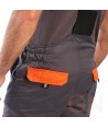 Peto laboral bicolor muy resistente color gris y naranja