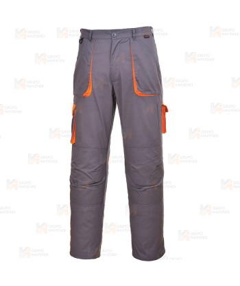 Pantalón laboral bicolor muy resistente color gris y naranja