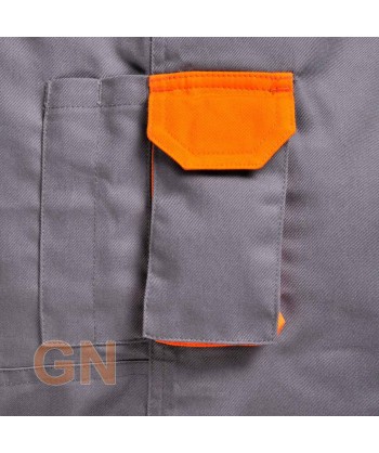Pantalón laboral bicolor muy resistente color gris y naranja