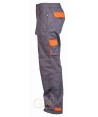 Pantalón laboral bicolor muy resistente color gris y naranja