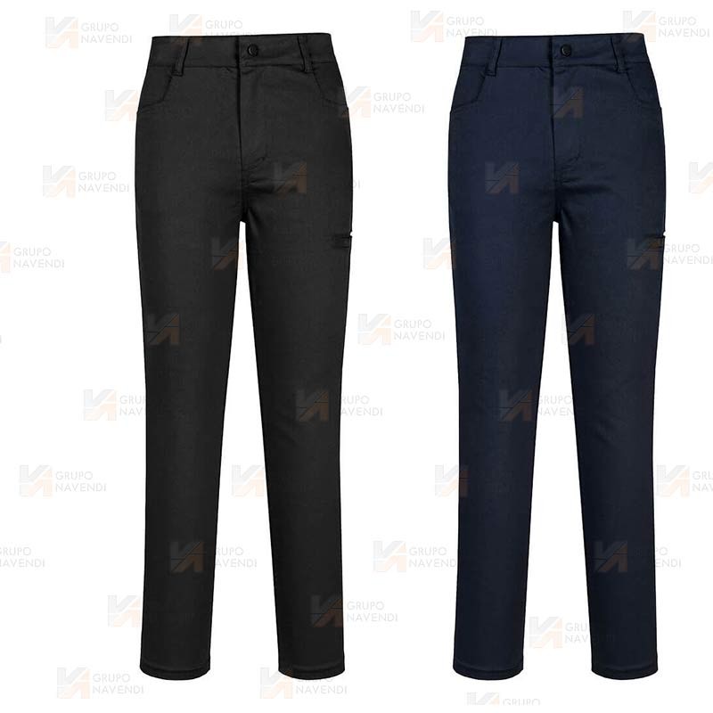 Pantalón laboral, elástico muy ajustado para mujer color marino