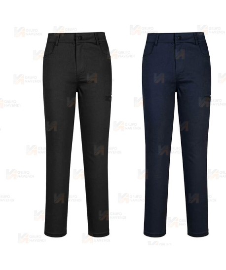 Pantalón laboral, elástico muy ajustado para mujer color marino