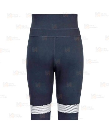 Pantalón laboral, elástico muy ajustado con cintas reflectantes para mujer color color negro