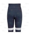 Pantalón laboral, elástico muy ajustado con cintas reflectantes para mujer color color negro
