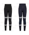 Pantalón laboral, elástico muy ajustado con cintas reflectantes para mujer color azul marino