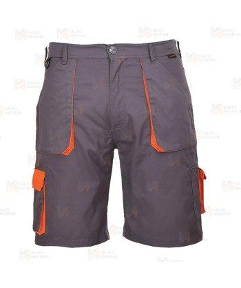 Bermuda laboral bicolor muy resistente bicolor gris y naranja