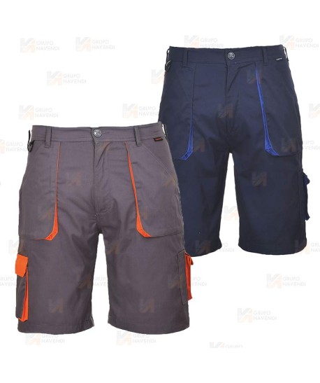 Bermuda laboral bicolor muy resistente bicolor gris y naranja
