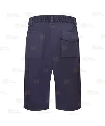Bermudas de trabajo laboral multibolsillos para mujer color azul marino