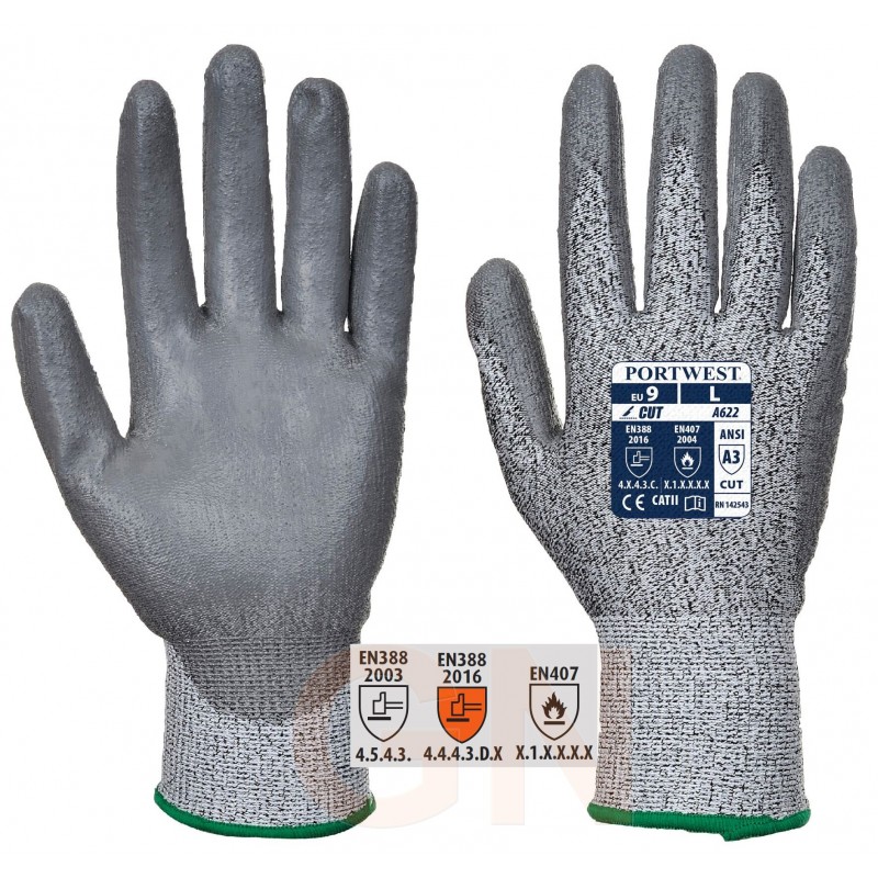 Guante grip de HPPE y Poliuretano nivel 5 al corte