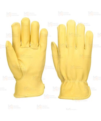 Guantes tipo conductor de piel flor de vacuno (Pack 5)