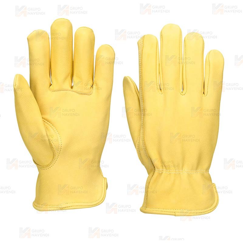Guantes tipo conductor de piel flor de vacuno (Pack 5)
