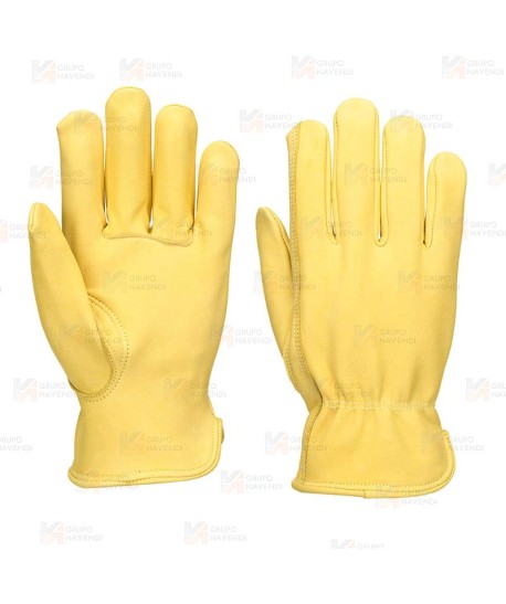 Guantes tipo conductor de piel flor de vacuno (Pack 5)