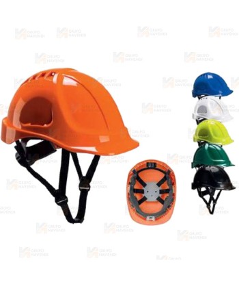 Casco protección blanco con barbuquejo