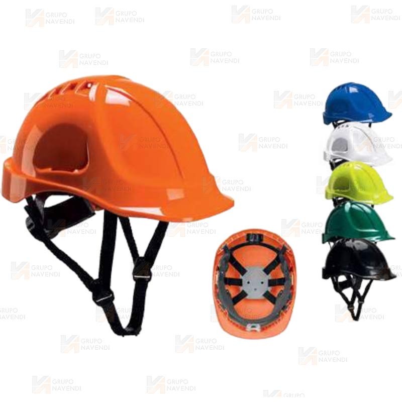 Casco protección blanco con barbuquejo
