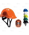 Casco protección blanco con barbuquejo