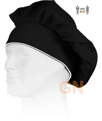 Gorro chef champiñón color  negro a juego con chaqueta