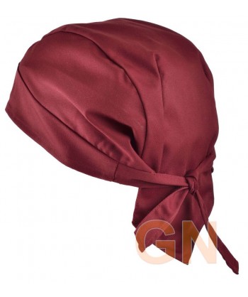 Gorro bandana de cocina color granate
