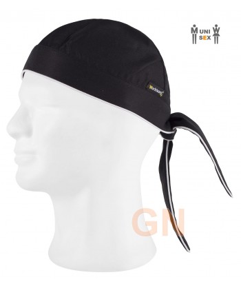 Gorro bandana negro con vivo a contraste blanco