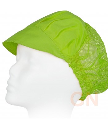 Cofia recoge pelo con visera y rejilla color pistacho