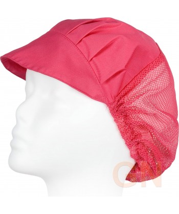 Cofia recoge pelo con visera y rejilla color fucsia