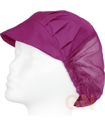 Cofia recoge pelo con visera y rejilla color morada
