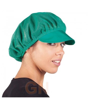Cofia recoge pelo con visera y rejilla color verde