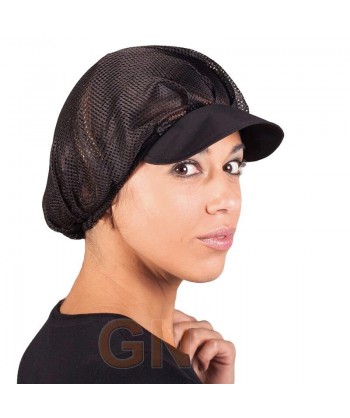 Cofia recoge pelo con visera y rejilla color negro