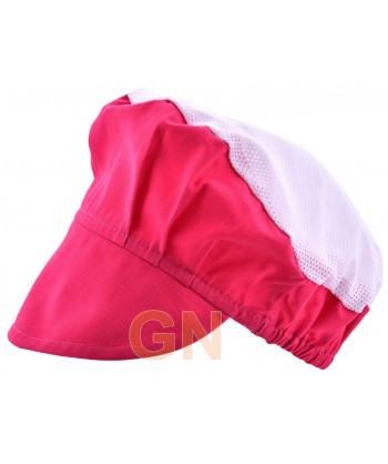 Cofia recoge pelo con visera y rejilla color fucsia