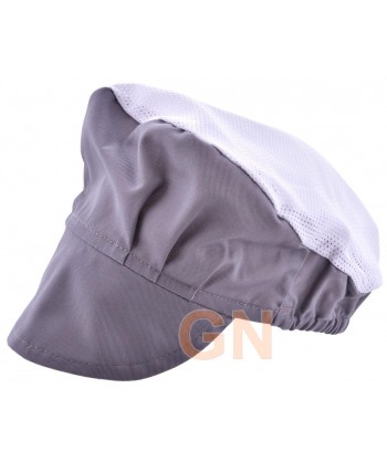 Cofia recoge pelo con visera y rejilla color gris
