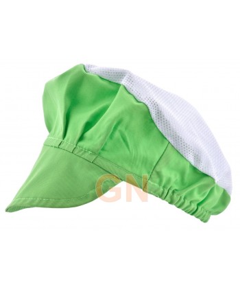 Cofia recoge pelo con visera y rejilla color verde manzana