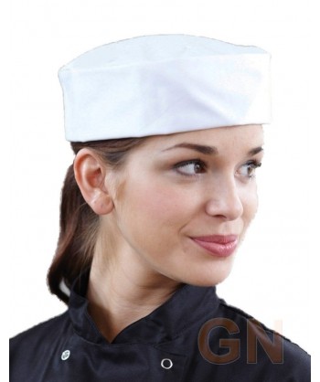 Gorro redondo de cocina con tejido anti manchas color blanco