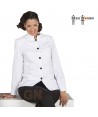 Chaqueta de hostelería para mujer cuello mao y manga larga color blanco