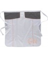 Delantal francés largo combinado para cocina blanco/gris