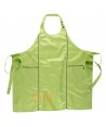 Delantal con peto y combinado para cocina color verde lima