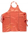 Delantal con peto y combinado para cocina color coral