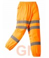 Pantalón deportivo con refuerzos en alta visibilidad naranja flúor