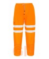Pantalón deportivo con refuerzos en alta visibilidad naranja flúor
