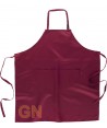 Delantal con peto liso para cocina y hostelería granate