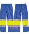Pantalón bicolor alta visibilidad azulina/amarillo A.V.