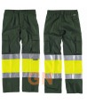 Pantalón bicolor alta visibilidad verde oscuro/amarillo A.V.