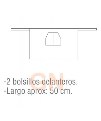 Delantal económico corto de hostelería confeccionado con resistente poliéster