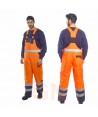 Peto de alta visibilidad bicolor, acolchado e impermeable color naranja flúor