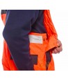Peto de alta visibilidad bicolor, acolchado e impermeable color naranja flúor