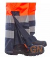 Peto de alta visibilidad bicolor, acolchado e impermeable color naranja flúor