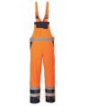 Peto de alta visibilidad bicolor, acolchado e impermeable color naranja flúor