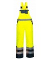 Peto de alta visibilidad bicolor, acolchado e impermeable color amarillo flúor